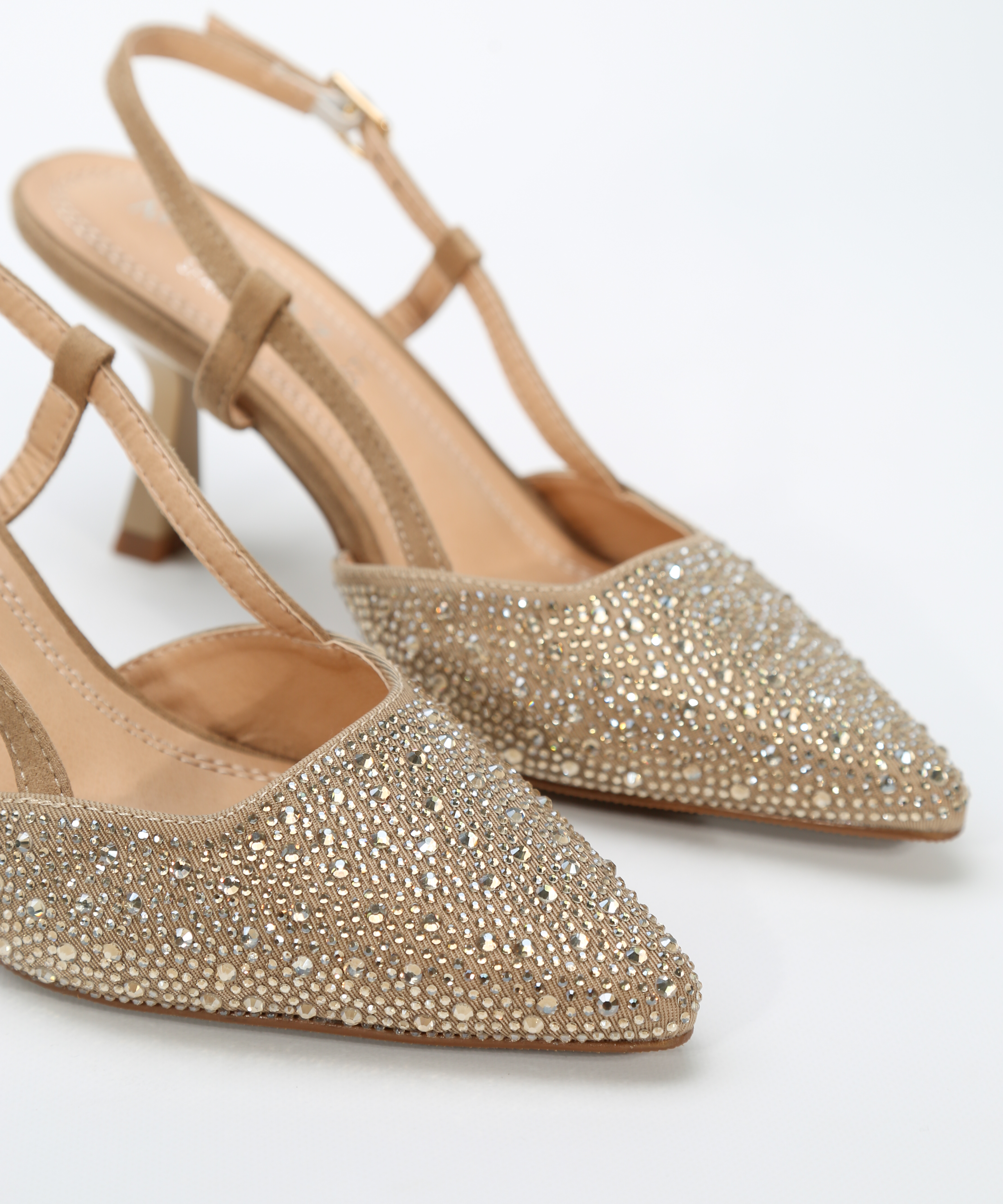 Sapatos de salto abertos com strass image number null